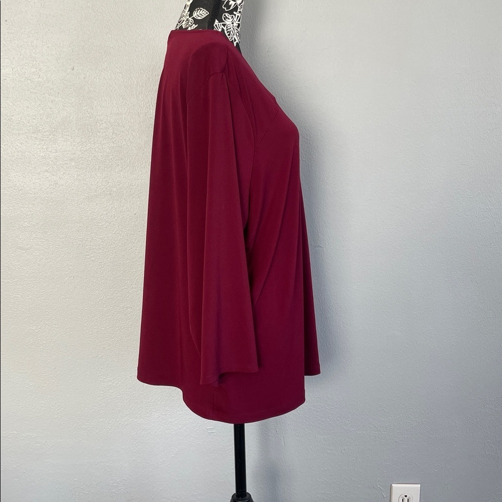 Liz Claiborne Deep Red Blouse - Picture 2 of 12